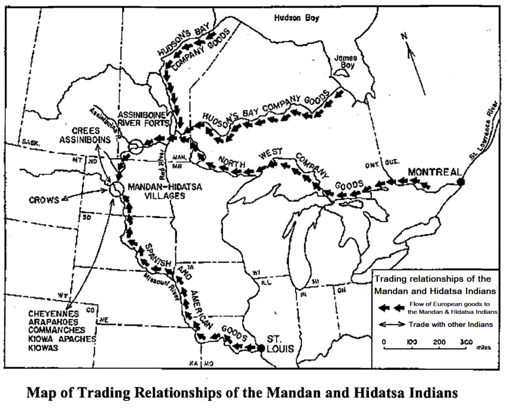 Knife River Indian villages - trading relationships.png