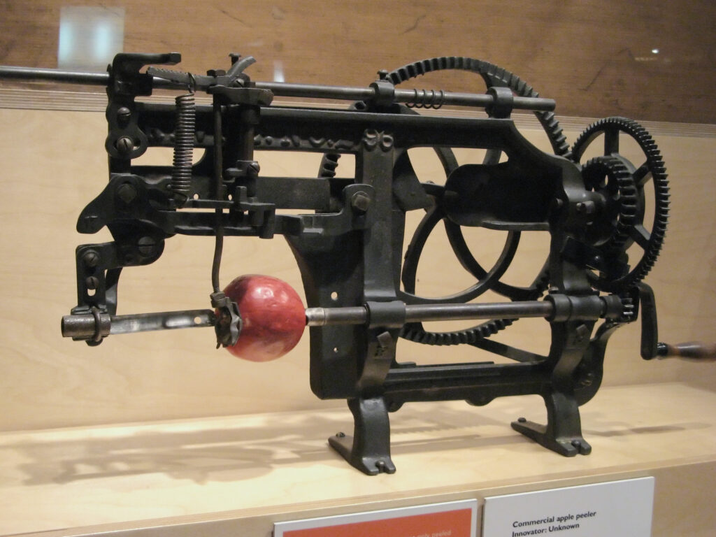 Apple peeler at Canada Science and Technology Museum.jpg