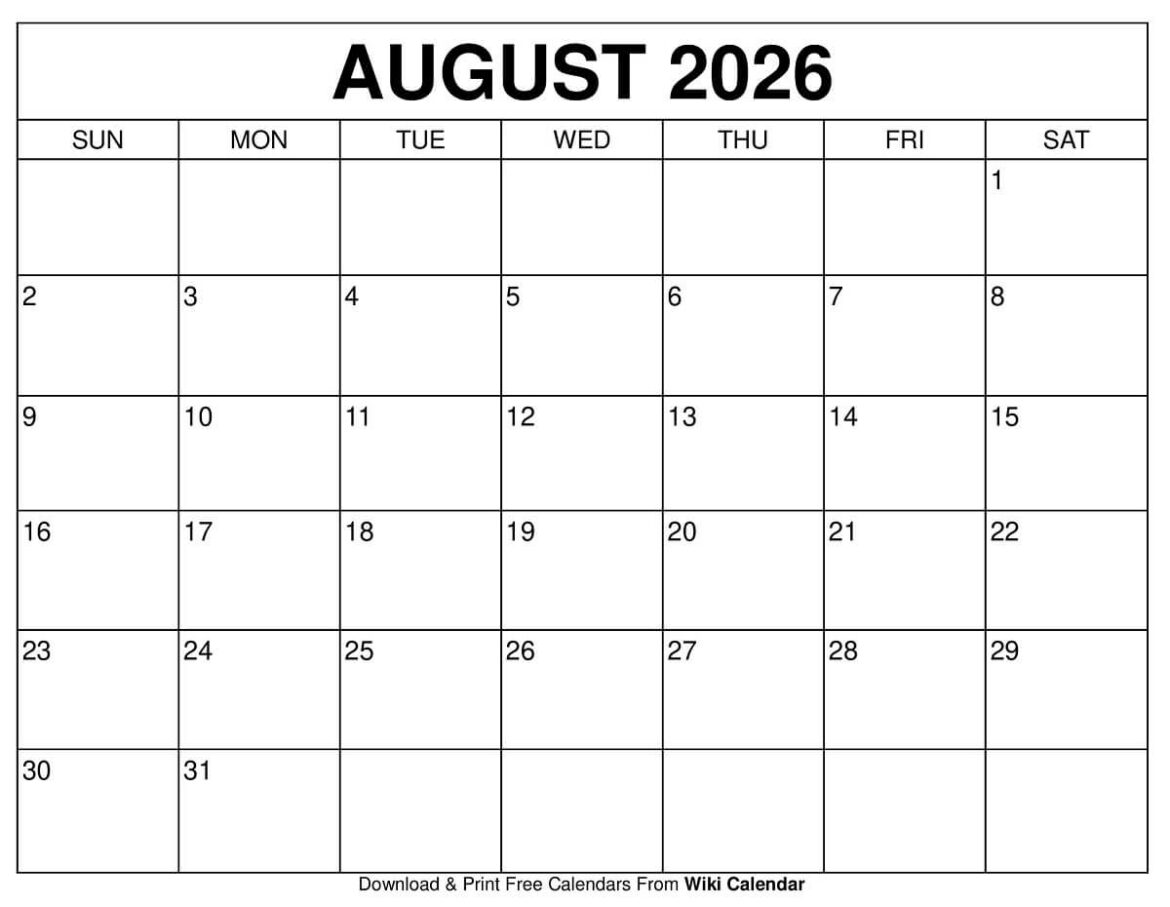 August 2026 Calendar Guides and Printable Planning Templates Released
