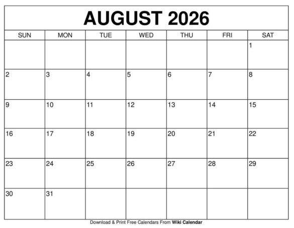 August 2026 Calendar Guides and Printable Planning Templates Released